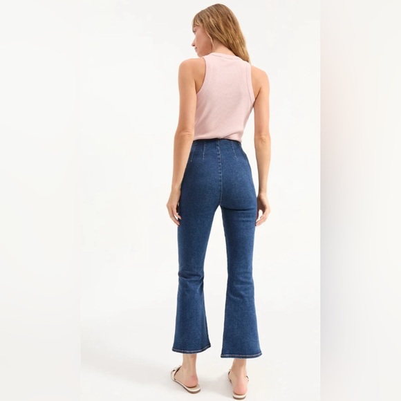 Veronica Beard Crosbie Wide Straight (Flare) Crop Leg High Rise Jeans 👖 Small - Picture 4 of 16
